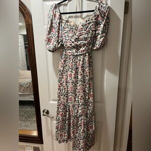 Abercrombie Floral Puff-Sleeve Maxi Dress